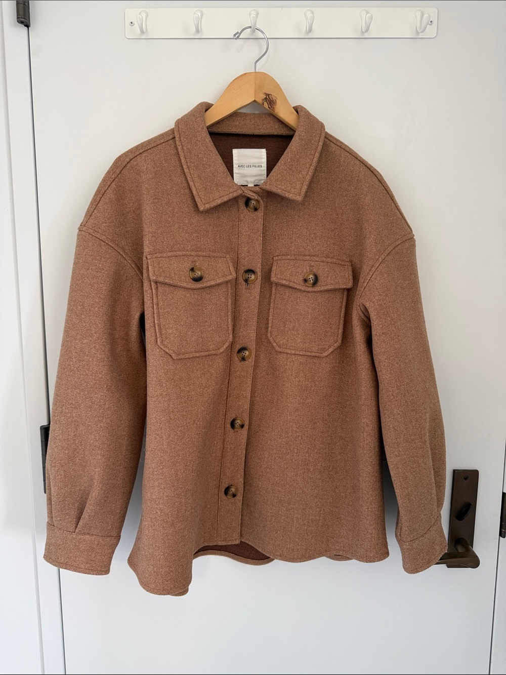Avec Les Filles Chestnut Brown Wool Utility Jacket